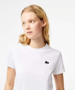 Lacoste Fitnessstudio & Training>Damen Sport T-Shirt Aus Bio-Baumwolljersey Weis 001