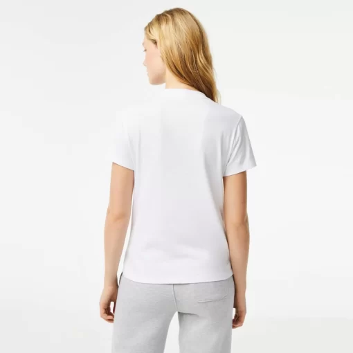 Lacoste Fitnessstudio & Training>Damen Sport T-Shirt Aus Bio-Baumwolljersey Weis 001