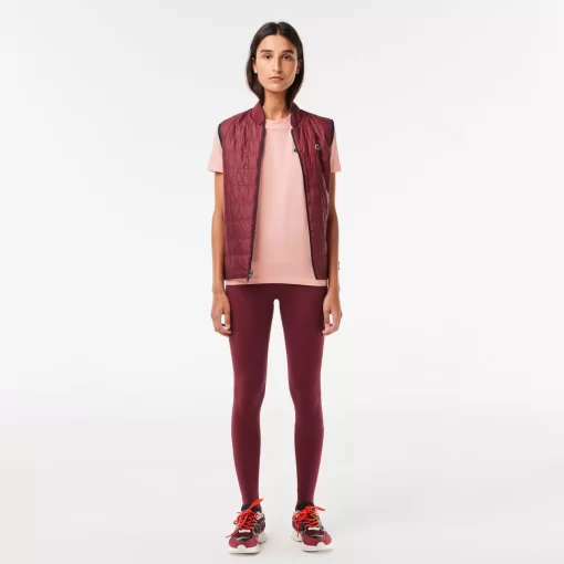 Lacoste Sportbekleidung>Damen Sport T-Shirt Aus Bio-Baumwolljersey Rosa Sfi