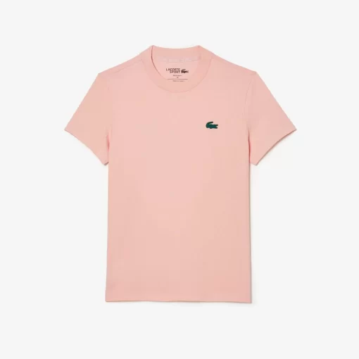 Lacoste Sportbekleidung>Damen Sport T-Shirt Aus Bio-Baumwolljersey Rosa Sfi