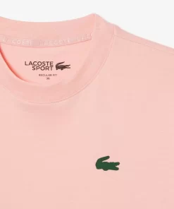 Lacoste Sportbekleidung>Damen Sport T-Shirt Aus Bio-Baumwolljersey Rosa Sfi