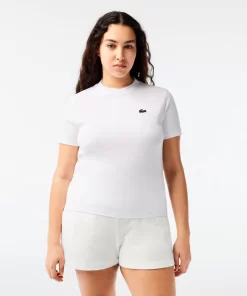 Lacoste Fitnessstudio & Training>Damen Sport T-Shirt Aus Bio-Baumwolljersey Weis 001