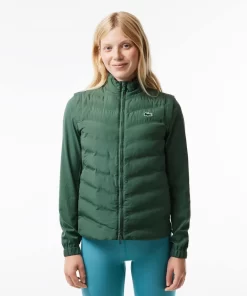 Lacoste Sportbekleidung>Damen Sport Wasserabweisender Golf-Pullover Dunkelgrun Ric