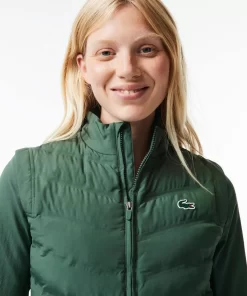 Lacoste Sportbekleidung>Damen Sport Wasserabweisender Golf-Pullover Dunkelgrun Ric