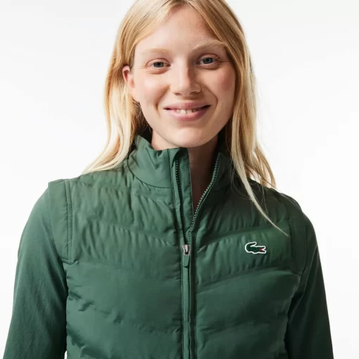 Lacoste Sportbekleidung>Damen Sport Wasserabweisender Golf-Pullover Dunkelgrun Ric