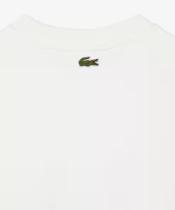 Lacoste Sweatshirts>Damen Sweatshirt Mit Rundhals Und Tennisnetz-Aufdruck Weis 70V