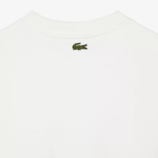 Lacoste Sweatshirts>Damen Sweatshirt Mit Rundhals Und Tennisnetz-Aufdruck Weis 70V