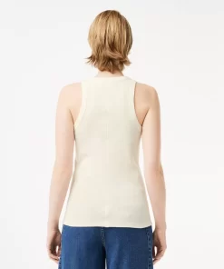 Lacoste T-Shirts>Damen Tank Top Aus Bio-Baumwolle Weis 70V