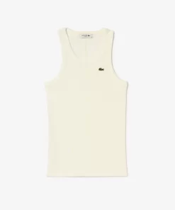 Lacoste T-Shirts>Damen Tank Top Aus Bio-Baumwolle Weis 70V