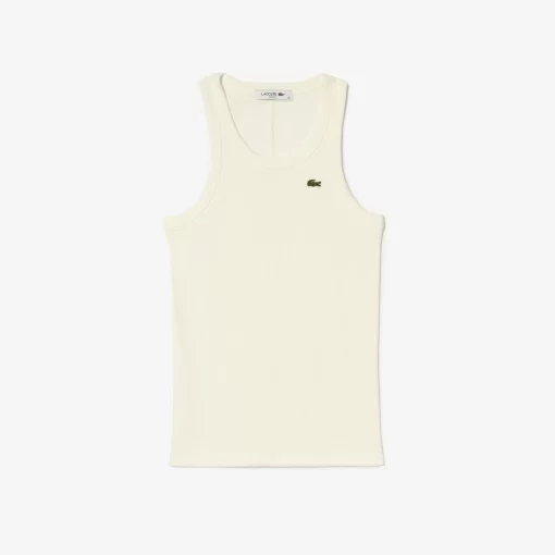 Lacoste T-Shirts>Damen Tank Top Aus Bio-Baumwolle Weis 70V