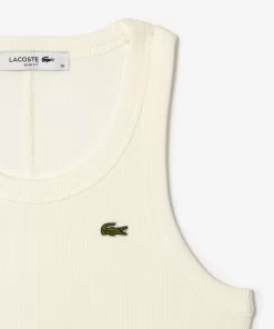 Lacoste T-Shirts>Damen Tank Top Aus Bio-Baumwolle Weis 70V