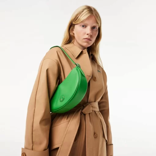 Lacoste Crossbody Taschen>Damen Top Halbmond-Tasche Aus Genarbtem Leder Calathea M39