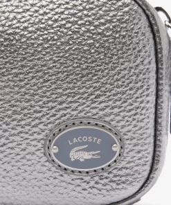 Lacoste Crossbody Taschen>Damen Top Schultertasche Aus Genarbtem Leder Gunmetal M37