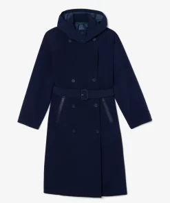 Lacoste Jacken & Mäntel>Damen Trenchcoat Aus Doppellagigem Pique Navy Blau 166