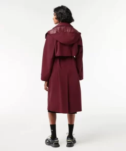 Lacoste Jacken & Mäntel>Damen Trenchcoat Aus Doppellagigem Pique Burgunder Yup