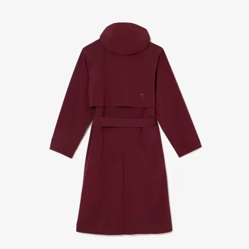 Lacoste Jacken & Mäntel>Damen Trenchcoat Aus Doppellagigem Pique Burgunder Yup