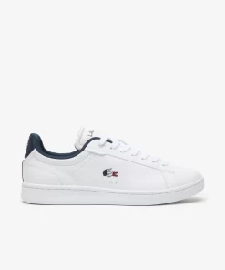 Lacoste Sneakers>Damen Trikolor-Sneakers Carnaby Pro Aus Leder Wht/Nvy/Red 407