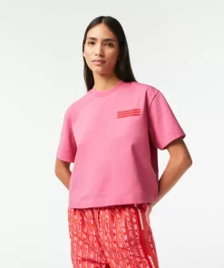 Lacoste T-Shirts>Damen T-Shirt Aus Baumwolle In Ubergrose Reseda Rosa 2R3