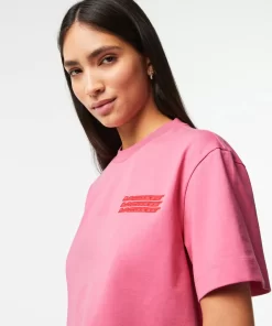 Lacoste T-Shirts>Damen T-Shirt Aus Baumwolle In Ubergrose Reseda Rosa 2R3