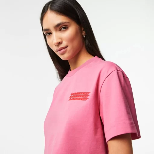 Lacoste T-Shirts>Damen T-Shirt Aus Baumwolle In Ubergrose Reseda Rosa 2R3