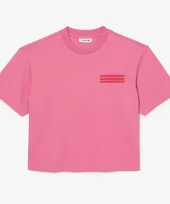 Lacoste T-Shirts>Damen T-Shirt Aus Baumwolle In Ubergrose Reseda Rosa 2R3