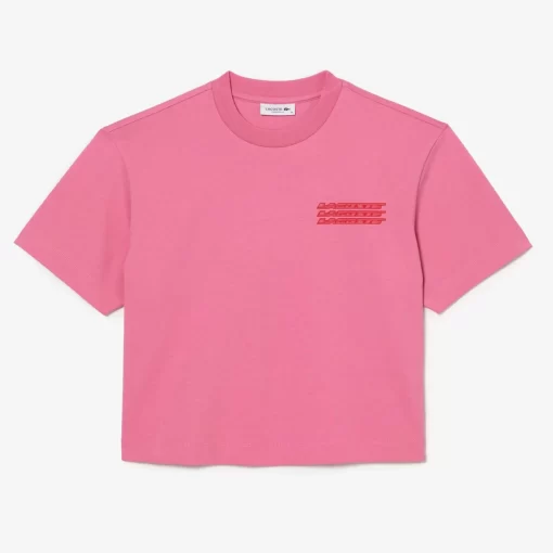 Lacoste T-Shirts>Damen T-Shirt Aus Baumwolle In Ubergrose Reseda Rosa 2R3