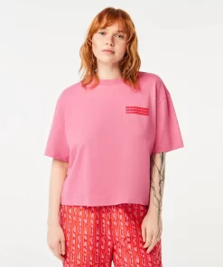 Lacoste T-Shirts>Damen T-Shirt Aus Baumwolle In Ubergrose Reseda Rosa 2R3