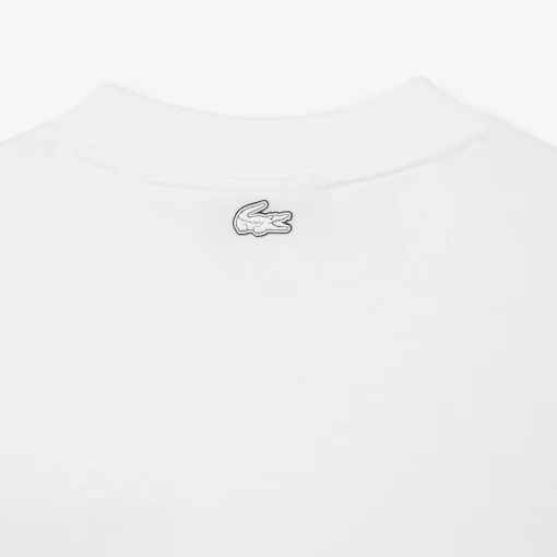 Lacoste T-Shirts>Damen T-Shirt Aus Baumwolle In Ubergrose Weis 001