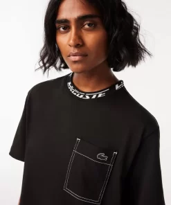 Lacoste Kleider & Röcke>Damen T-Shirt-Kleid Aus Baumwolle Schwarz 031