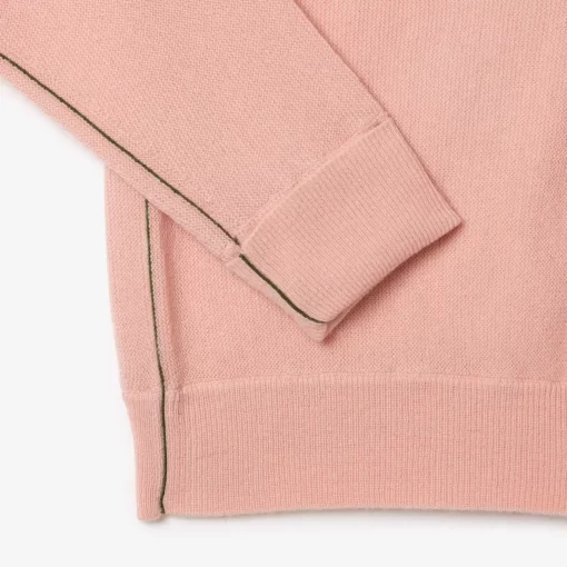 Lacoste Pullover>Damen Woll-Cardigan Mit V-Ausschnitt Rosa Sfi