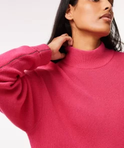 Lacoste Pullover>Damen Woll-Pullover Mit Hohem Kragen Fuschia Rosa Sqi