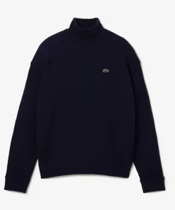 Lacoste Pullover>Damen Woll-Pullover Mit Hohem Kragen Navy Blau 166