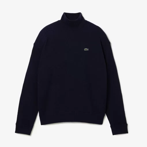 Lacoste Pullover>Damen Woll-Pullover Mit Hohem Kragen Navy Blau 166