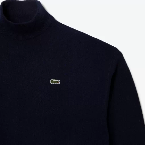 Lacoste Pullover>Damen Woll-Pullover Mit Hohem Kragen Navy Blau 166