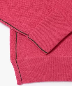 Lacoste Pullover>Damen Woll-Pullover Mit Hohem Kragen Fuschia Rosa Sqi