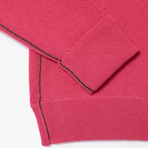 Lacoste Pullover>Damen Woll-Pullover Mit Hohem Kragen Fuschia Rosa Sqi