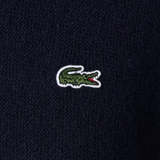 Lacoste Pullover>Damen Woll-Pullover Mit Hohem Kragen Navy Blau 166