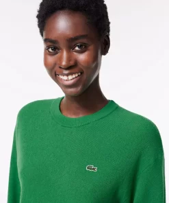 Lacoste Pullover>Damen Woll-Pullover Mit Rundhals Grun Siw