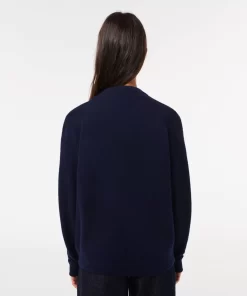 Lacoste Pullover>Damen Woll-Pullover Mit Rundhals Navy Blau 166