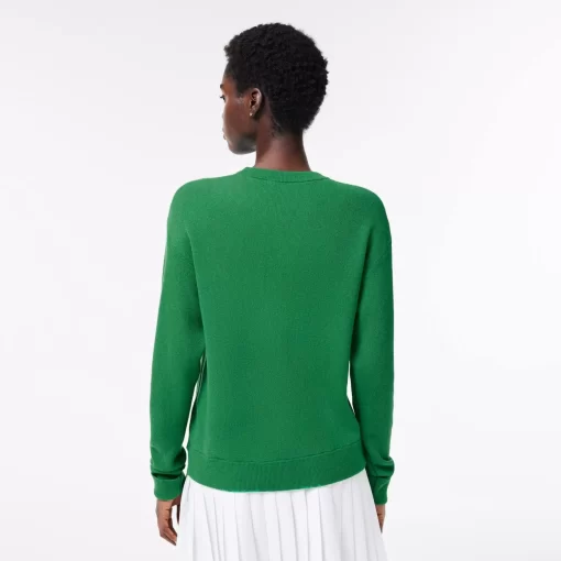 Lacoste Pullover>Damen Woll-Pullover Mit Rundhals Grun Siw