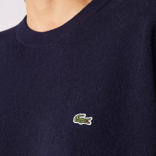 Lacoste Pullover>Damen Woll-Pullover Mit Rundhals Navy Blau 166