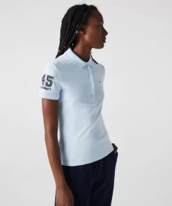 Lacoste Poloshirts>Damen X Club Med Poloshirt Aus Baumwolle Hellblau T01