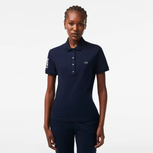 Lacoste Poloshirts>Damen X Club Med Poloshirt Aus Baumwolle Navy Blau 166