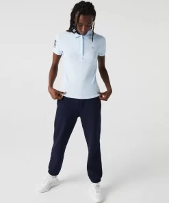 Lacoste Poloshirts>Damen X Club Med Poloshirt Aus Baumwolle Hellblau T01