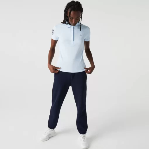 Lacoste Poloshirts>Damen X Club Med Poloshirt Aus Baumwolle Hellblau T01