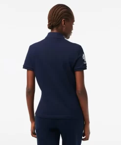 Lacoste Poloshirts>Damen X Club Med Poloshirt Aus Baumwolle Navy Blau 166