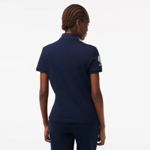 Lacoste Poloshirts>Damen X Club Med Poloshirt Aus Baumwolle Navy Blau 166