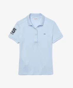 Lacoste Poloshirts>Damen X Club Med Poloshirt Aus Baumwolle Hellblau T01