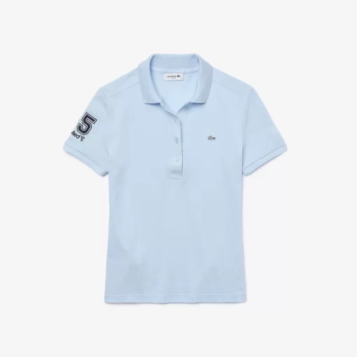 Lacoste Poloshirts>Damen X Club Med Poloshirt Aus Baumwolle Hellblau T01