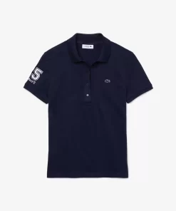 Lacoste Poloshirts>Damen X Club Med Poloshirt Aus Baumwolle Navy Blau 166